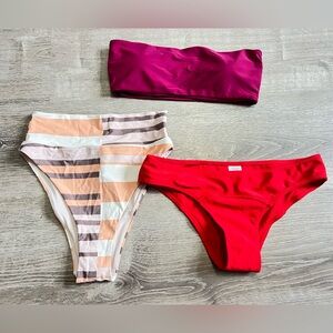 Aerie Striped High Cut Cheeky Bikini
